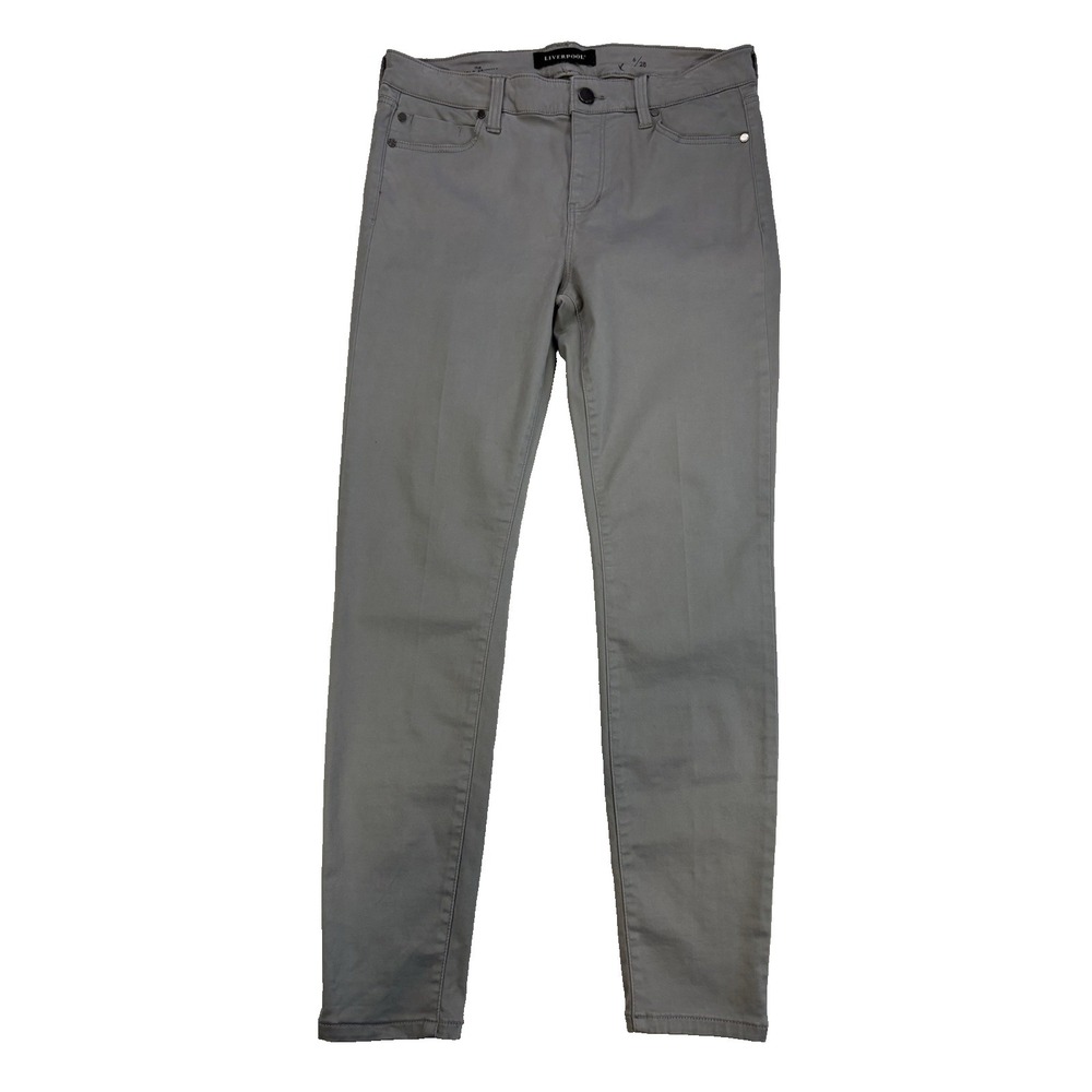 Liverpool Women's 6/28 Gray The Ankle Skinny Sexy Slimming Pants Baddie‎ Biker